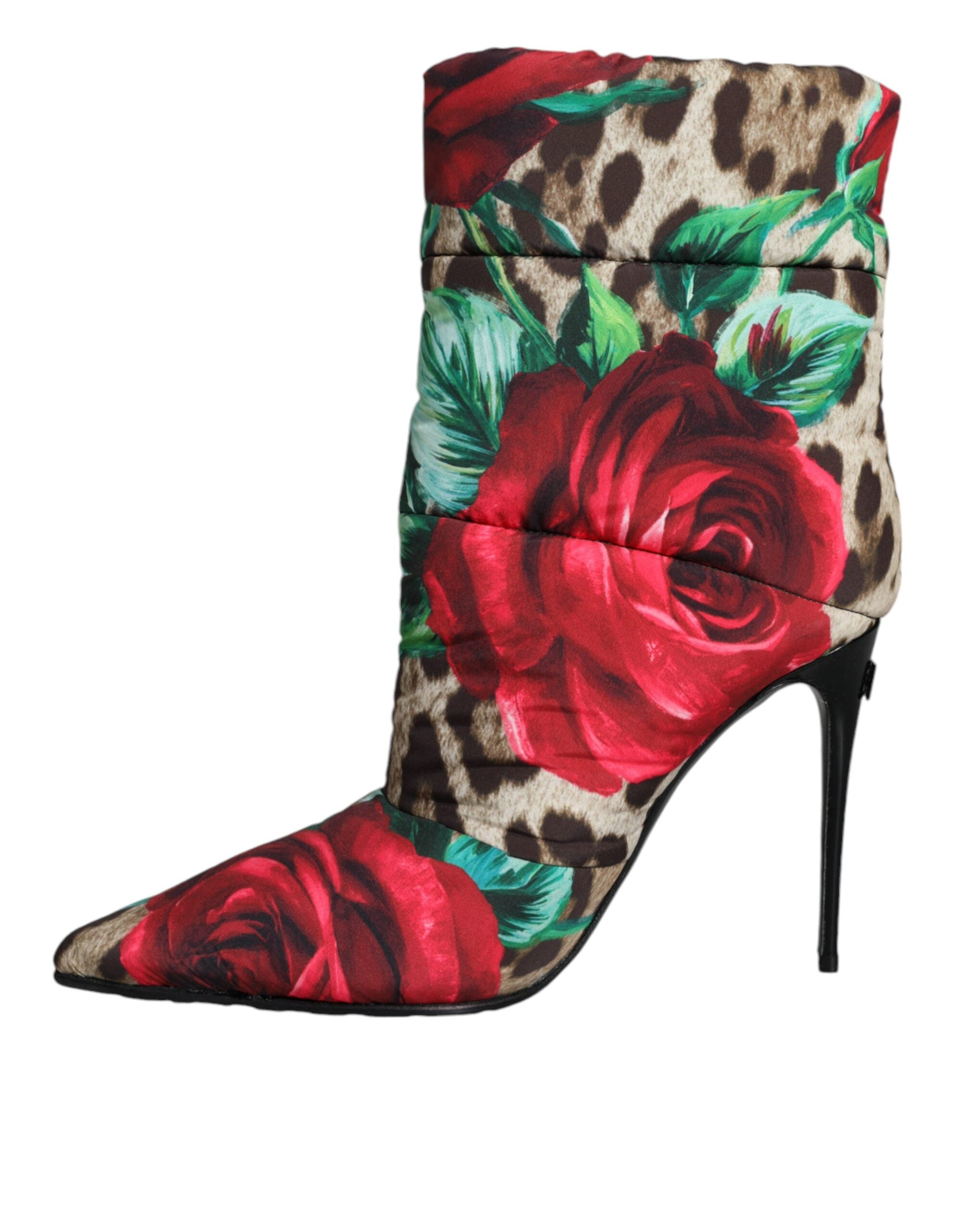 Dolce & Gabbana Multicolor Leopard Rose Mid Calf Boots Shoes -   -  Dolce & Gabbana.