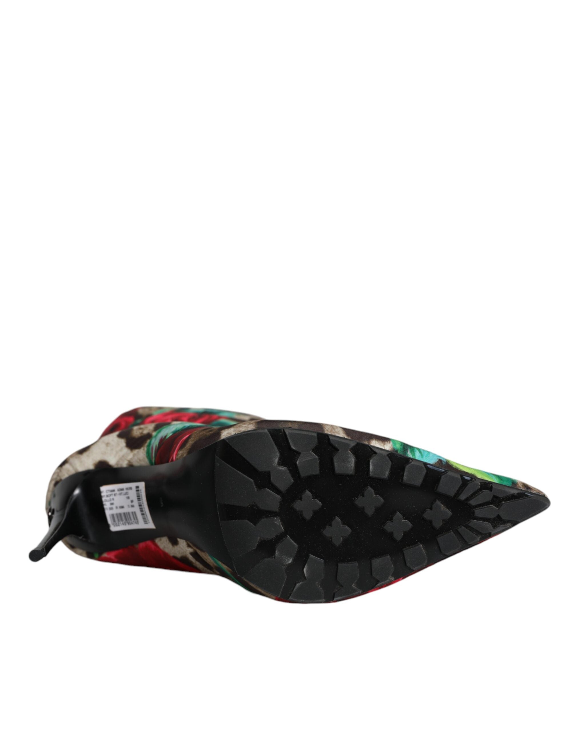 Dolce & Gabbana Multicolor Leopard Rose Mid Calf Boots Shoes -   -  Dolce & Gabbana.