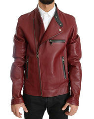Dolce & Gabbana Red Leather Deerskin Jacket -   -  Dolce & Gabbana.