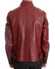 Dolce & Gabbana Red Leather Deerskin Jacket -   -  Dolce & Gabbana.