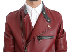 Dolce & Gabbana Red Leather Deerskin Jacket -   -  Dolce & Gabbana.