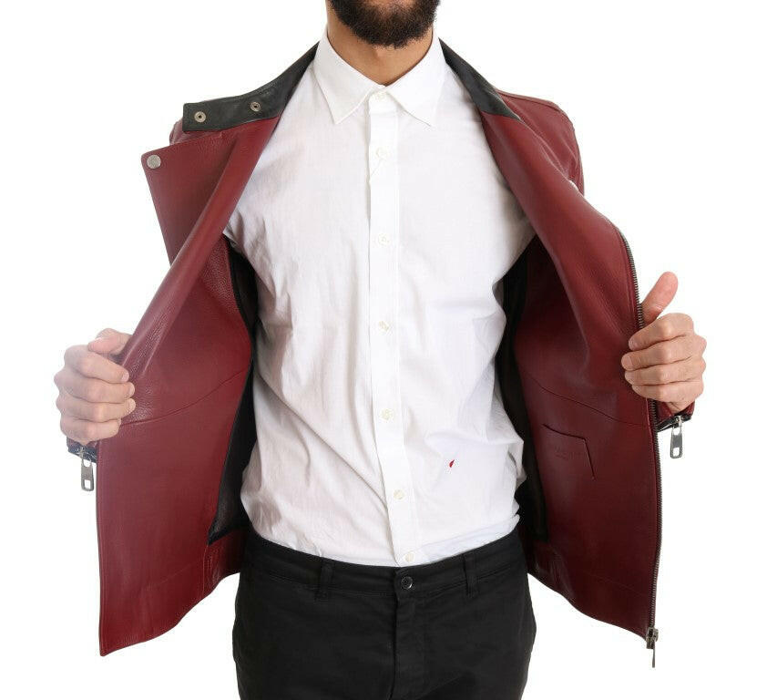 Dolce & Gabbana Red Leather Deerskin Jacket -   -  Dolce & Gabbana.
