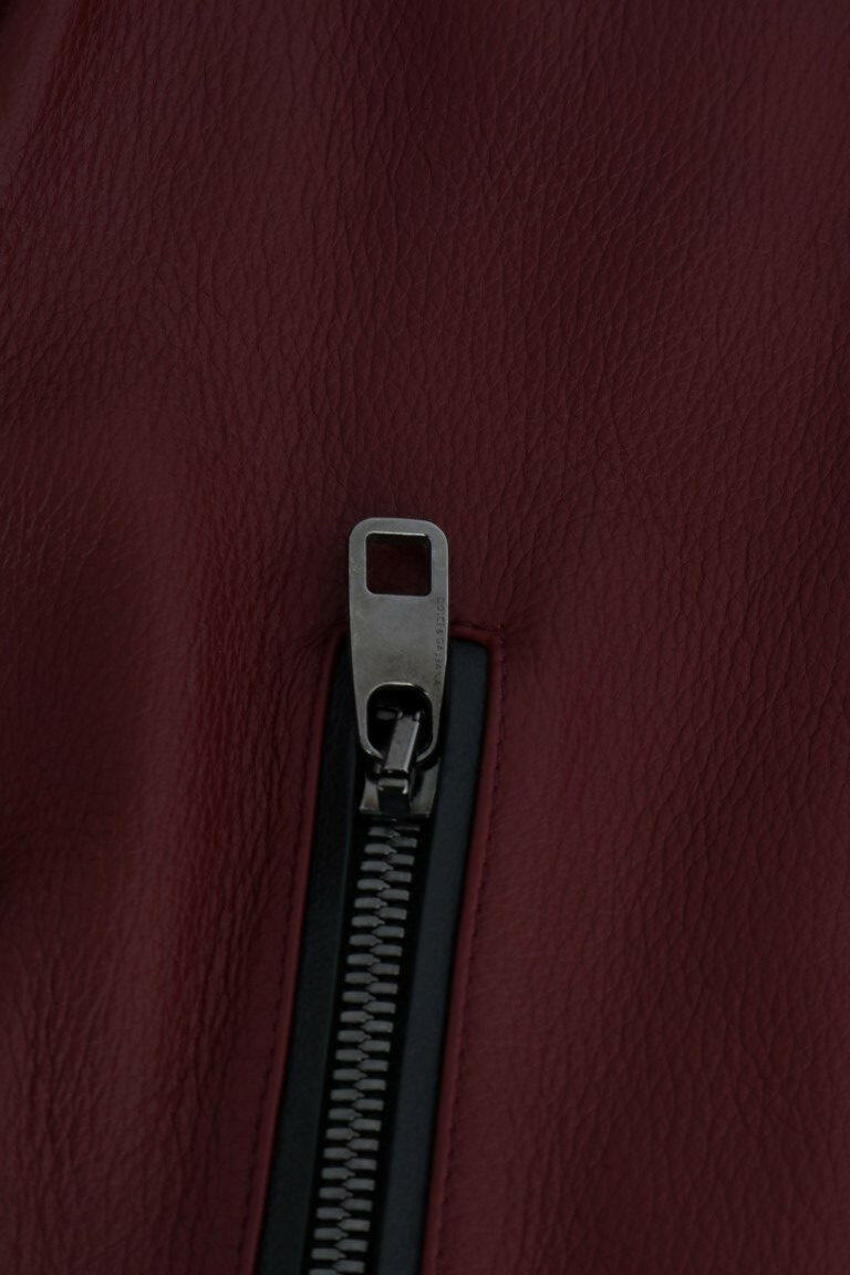 Dolce & Gabbana Red Leather Deerskin Jacket -   -  Dolce & Gabbana.