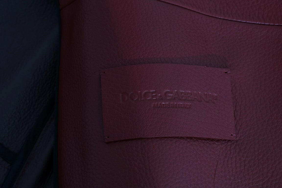 Dolce & Gabbana Red Leather Deerskin Jacket -   -  Dolce & Gabbana.