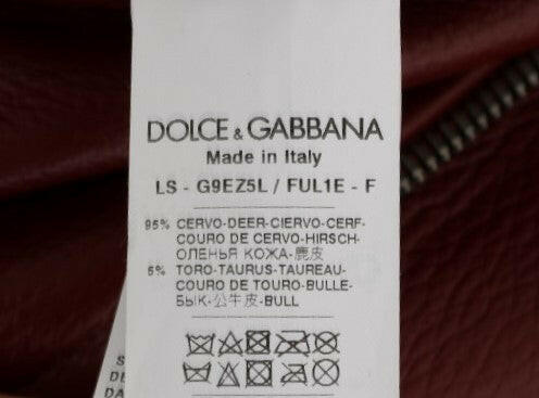 Dolce & Gabbana Red Leather Deerskin Jacket -   -  Dolce & Gabbana.