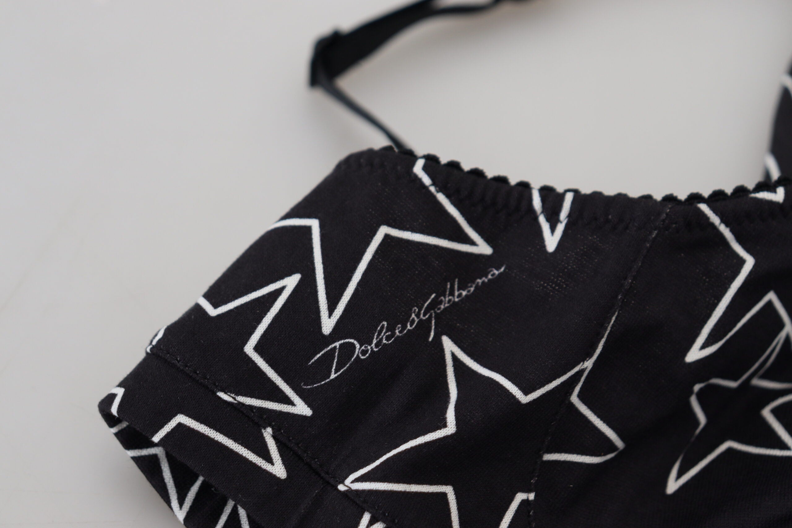 Dolce & Gabbana Black Millennials Star Non Wire Cotton Bra Underwear -   -  Dolce & Gabbana.