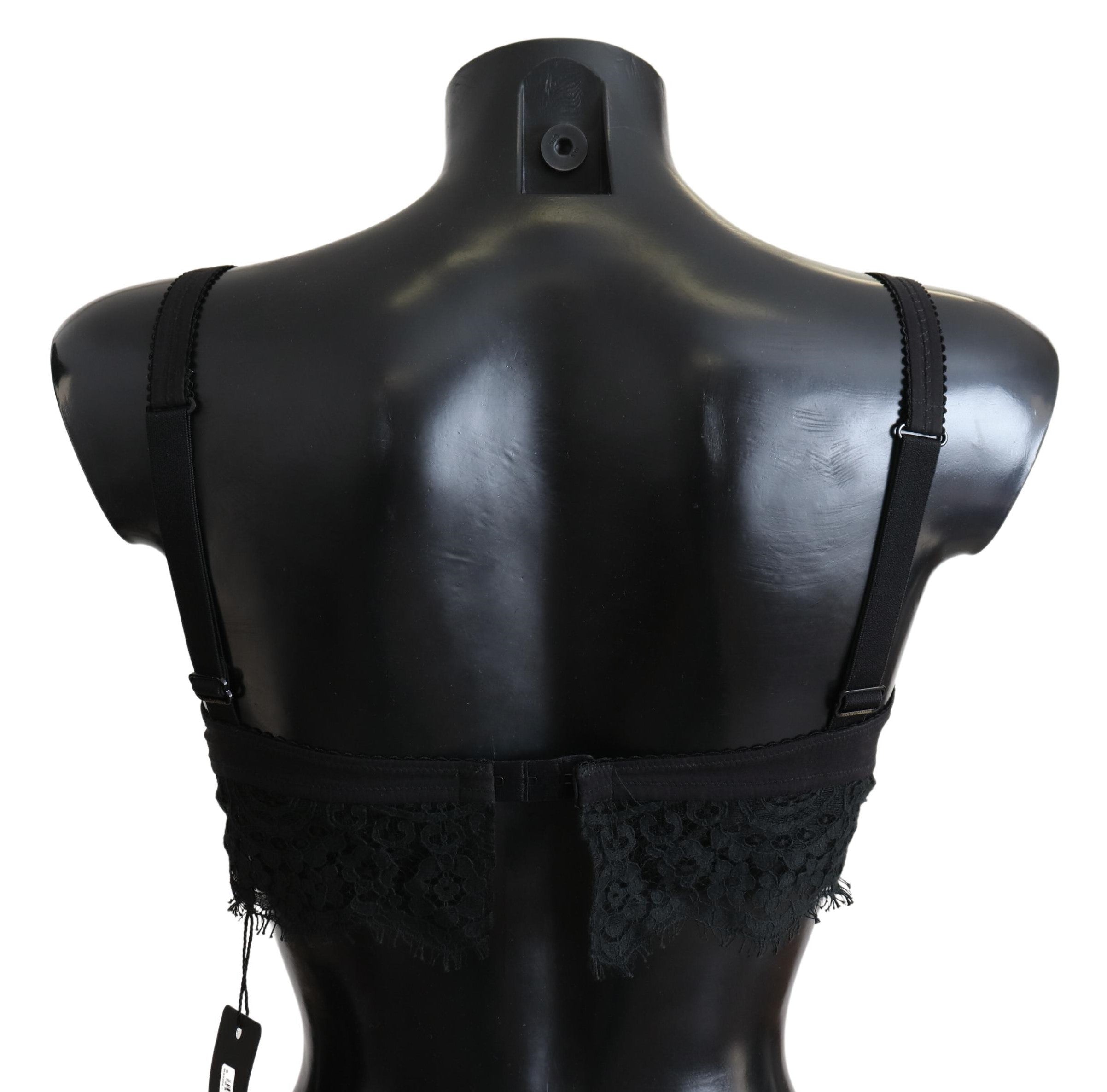 Dolce & Gabbana Black Floral Lace Stretch Bralette Underwear -   -  Dolce & Gabbana.