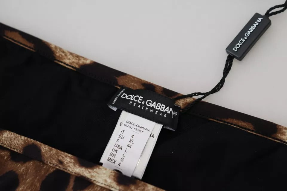 Dolce & Gabbana Brown Leopard Print Swimsuit Swimwear Bikini Bottom -   -  Dolce & Gabbana.