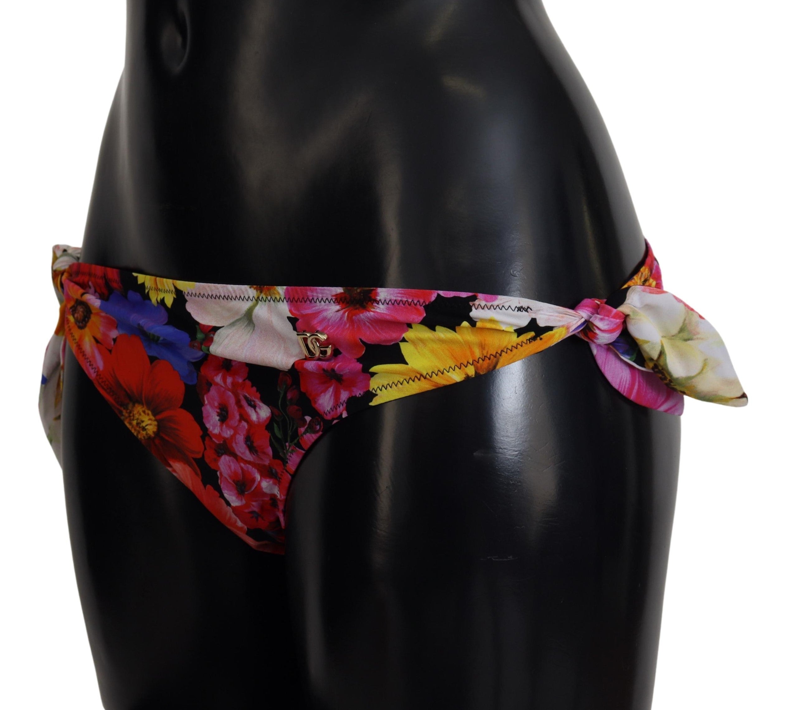 Dolce & Gabbana Black Floral Print Swimsuit Bikini Bottom Swimwear -   -  Dolce & Gabbana.