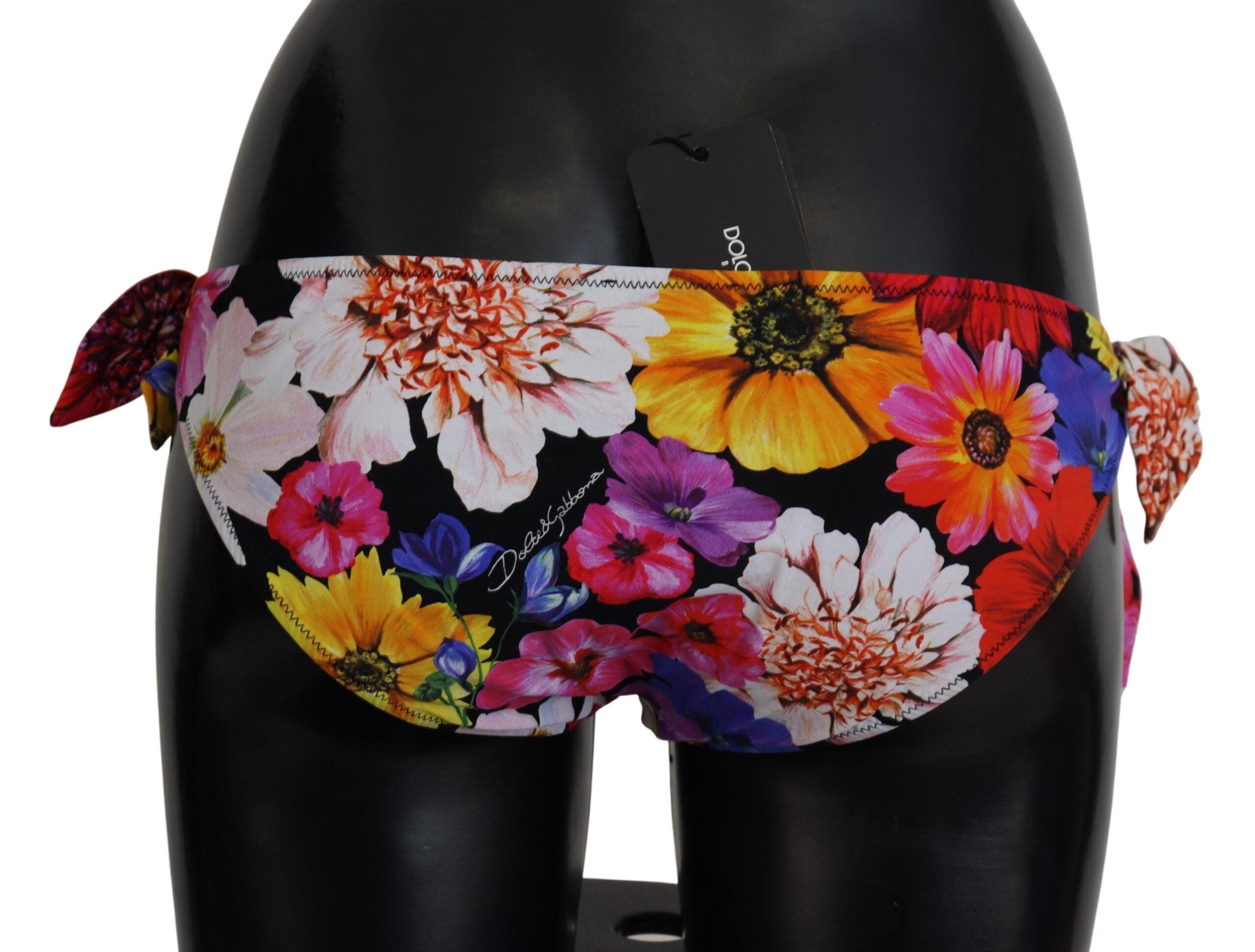 Dolce & Gabbana Black Floral Print Swimsuit Bikini Bottom Swimwear -   -  Dolce & Gabbana.