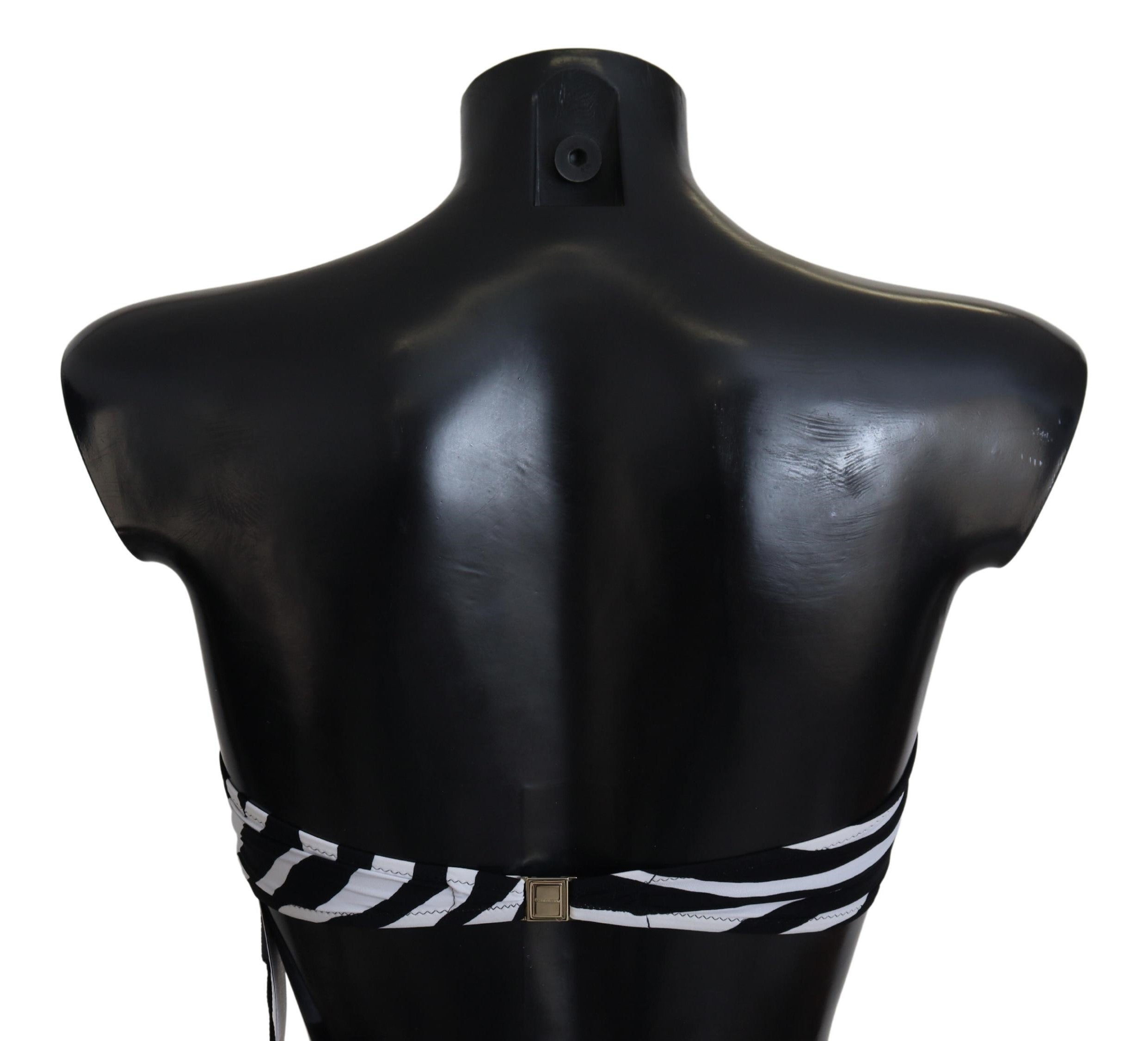 Dolce & Gabbana Black White Zebra Bandeau Swimwear Bikini Top -   -  Dolce & Gabbana.