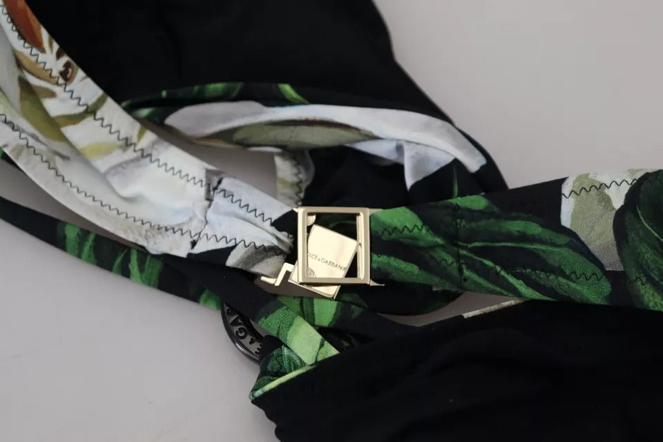 Dolce & Gabbana Black Floral Halter Beachwear Swimwear Bikini Top -   -  Dolce & Gabbana.