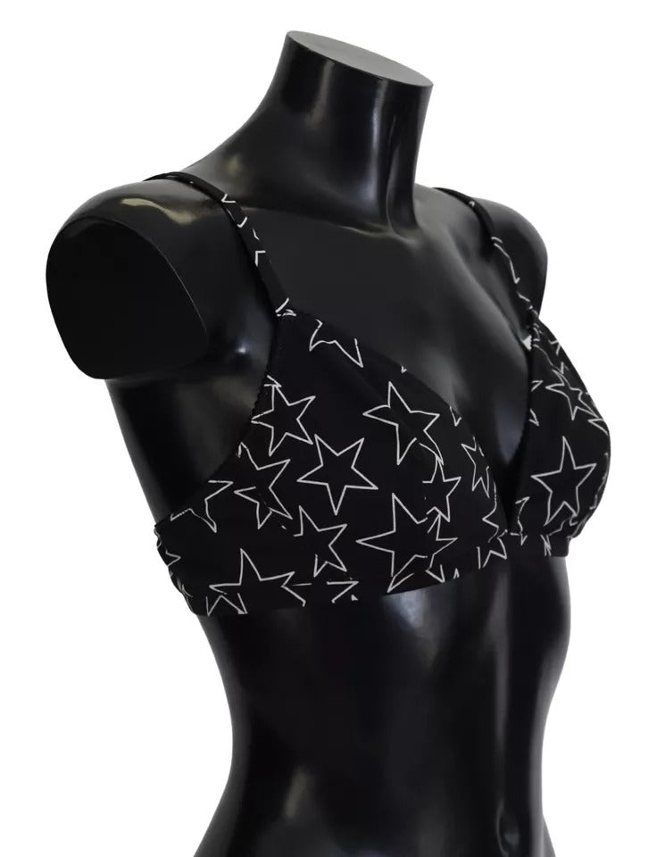 Dolce & Gabbana Black Millennials Star Non Wire Cotton Bra Underwear -   -  Dolce & Gabbana.