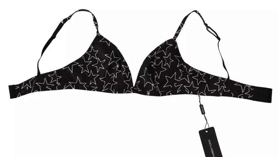 Dolce & Gabbana Black Millennials Star Non Wire Cotton Bra Underwear -   -  Dolce & Gabbana.