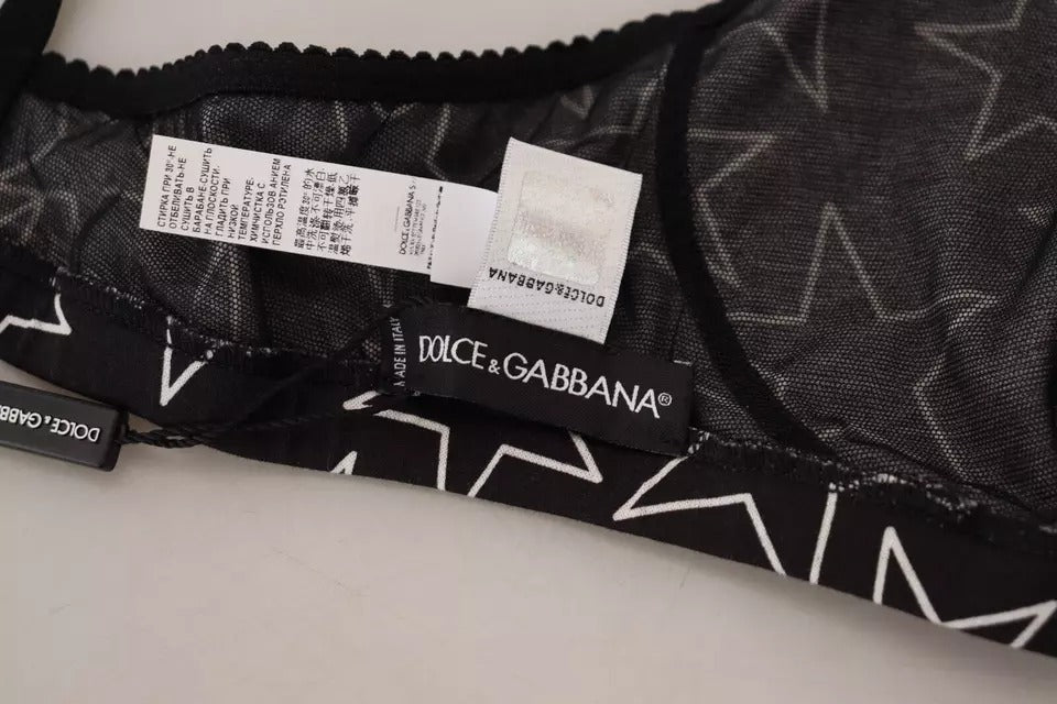 Dolce & Gabbana Black Millennials Star Non Wire Cotton Bra Underwear -   -  Dolce & Gabbana.