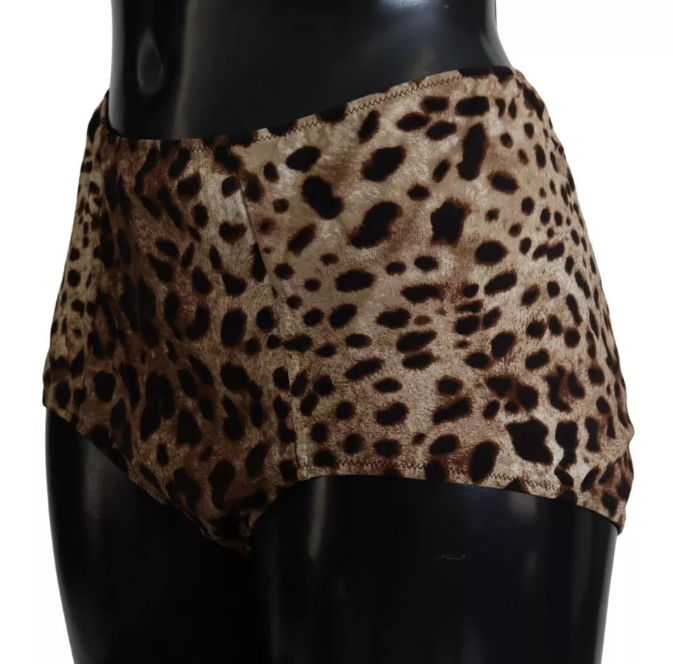 Dolce & Gabbana Brown Leopard Print Swimsuit Swimwear Bikini Bottom -   -  Dolce & Gabbana.