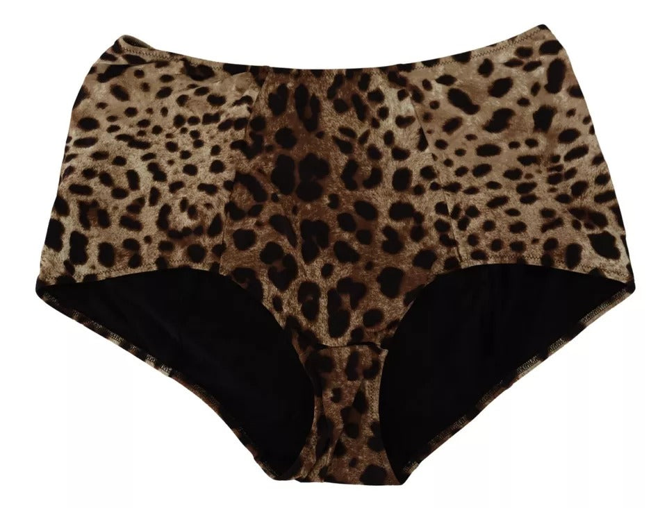 Dolce & Gabbana Brown Leopard Print Swimsuit Swimwear Bikini Bottom -   -  Dolce & Gabbana.
