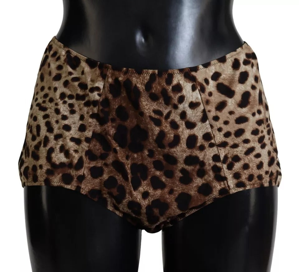 Dolce & Gabbana Brown Leopard Print Swimsuit Swimwear Bikini Bottom -   -  Dolce & Gabbana.