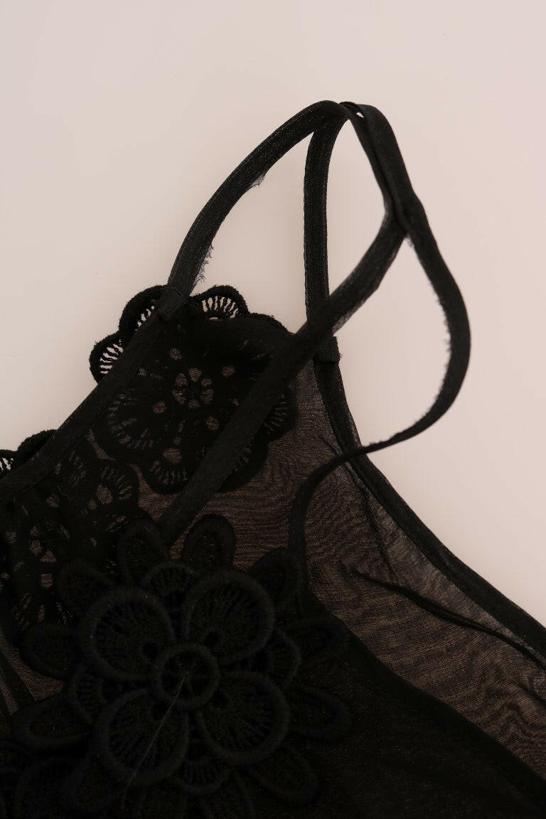 Dolce & Gabbana Black Silk Lace Chemise Dress -   -  Dolce & Gabbana.