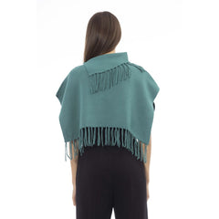 Alpha Studio Green Wool Women Poncho with Fringes -   -  Alpha Studio.