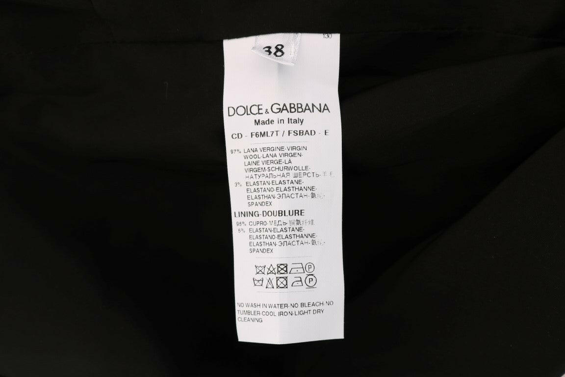Dolce & Gabbana Gray Polka Dotted Wool Stretch Dress -   -  Dolce & Gabbana.