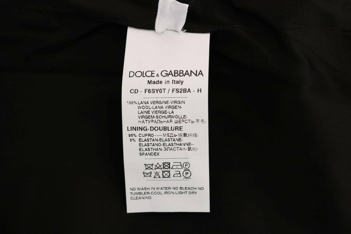 Dolce & Gabbana Gray Polka Dotted Sheath Wool Dress -   -  Dolce & Gabbana.