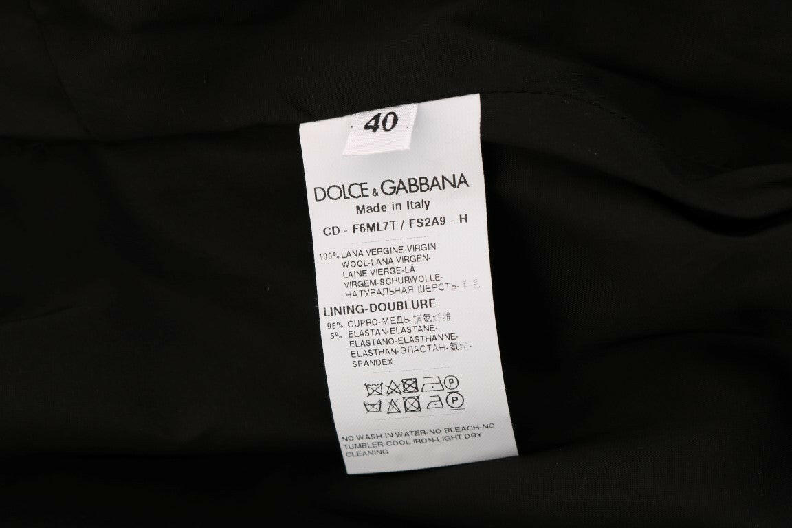 Dolce & Gabbana Gray Polka Dotted Sheath Wool Dress -   -  Dolce & Gabbana.