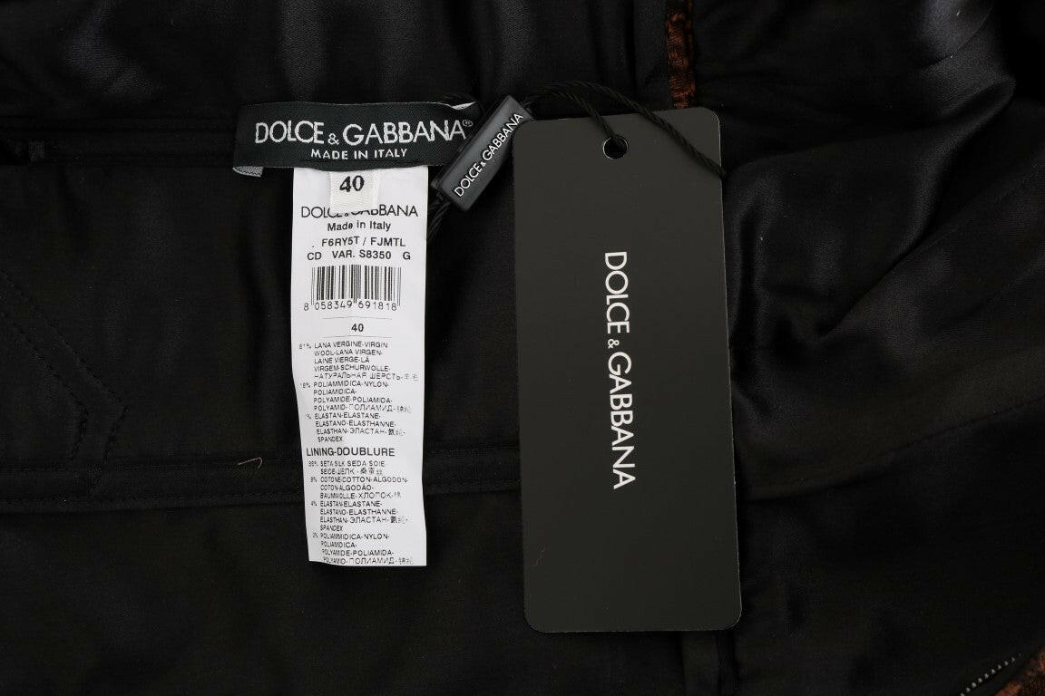 Dolce & Gabbana Black Brown Floral Brocade A-Line Dress -   -  Dolce & Gabbana.