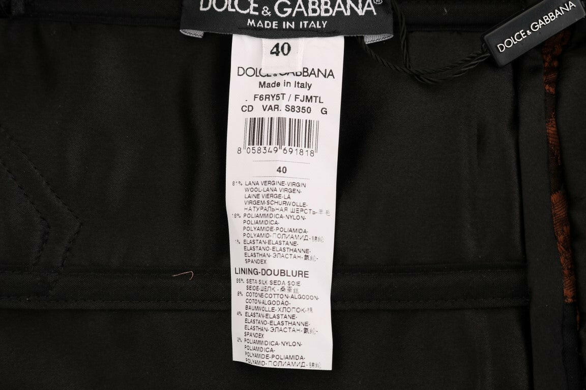 Dolce & Gabbana Black Brown Floral Brocade A-Line Dress -   -  Dolce & Gabbana.