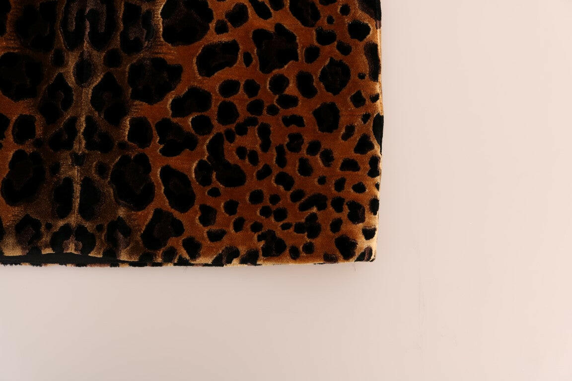 Dolce & Gabbana Brown Leopard Print Silk Sheath Dress -   -  Dolce & Gabbana.