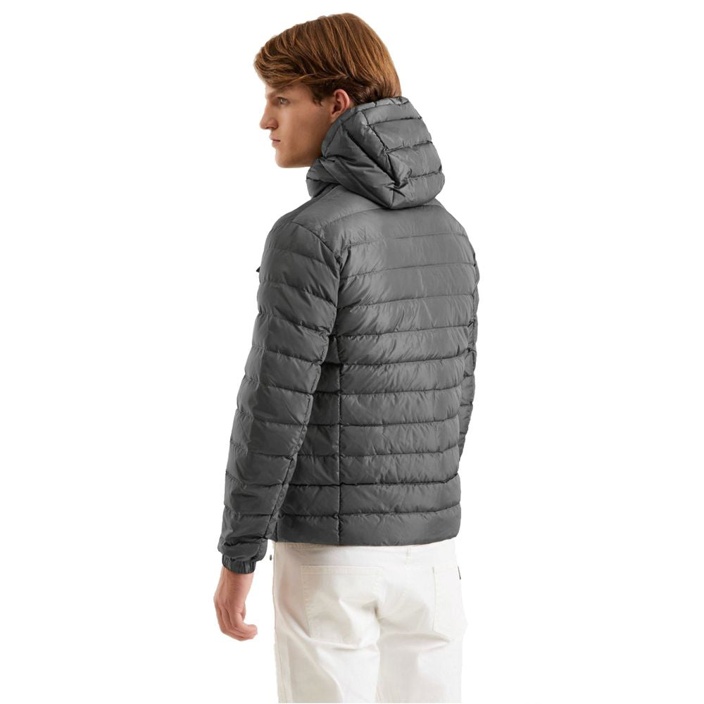 Refrigiwear Gray Nylon Men's Down Jacket -   -  Refrigiwear.