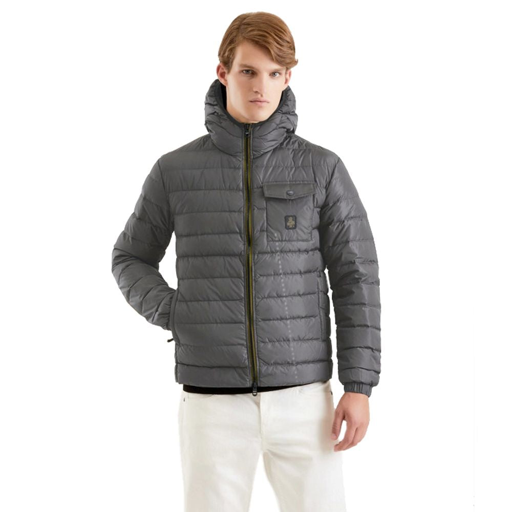 Refrigiwear Gray Nylon Men's Down Jacket -   -  Refrigiwear.