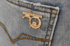 Versace Jeans Blue Wash Torn Stretch Slim Fit Jeans -   -  Versace Jeans.