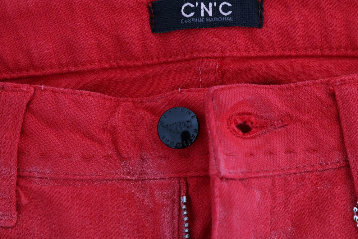 Costume National Red Cotton Stretch Slim Jeans -   -  Costume National.