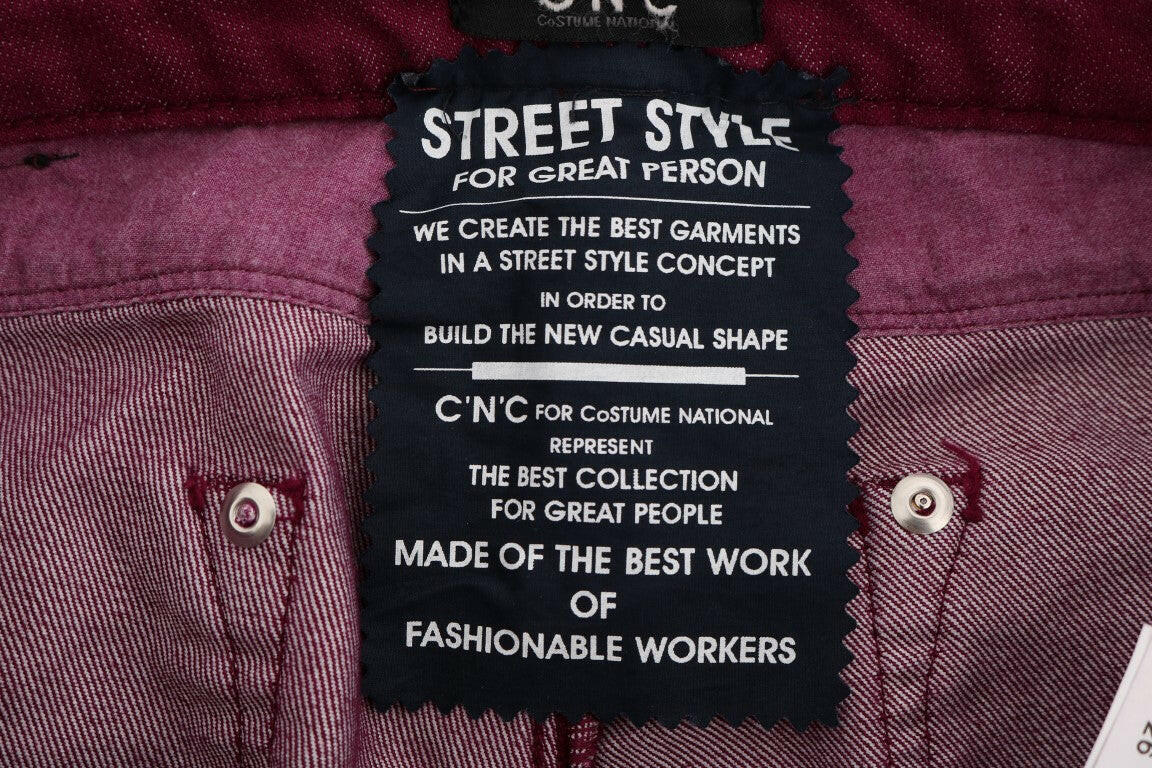 Costume National Red Wash Cotton Stretch Denim Jeans -   -  Costume National.