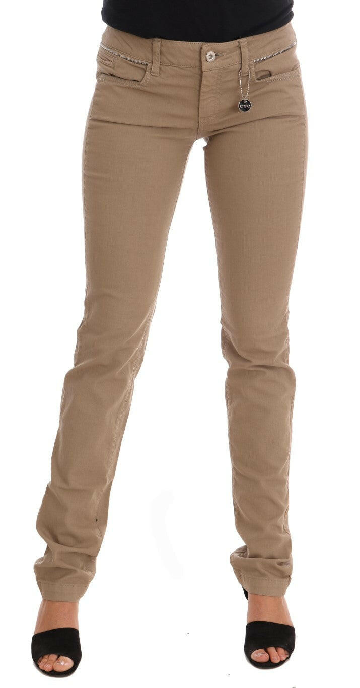 Costume National Beige Cotton Stretch Slim Fit Jeans -   -  Costume National.