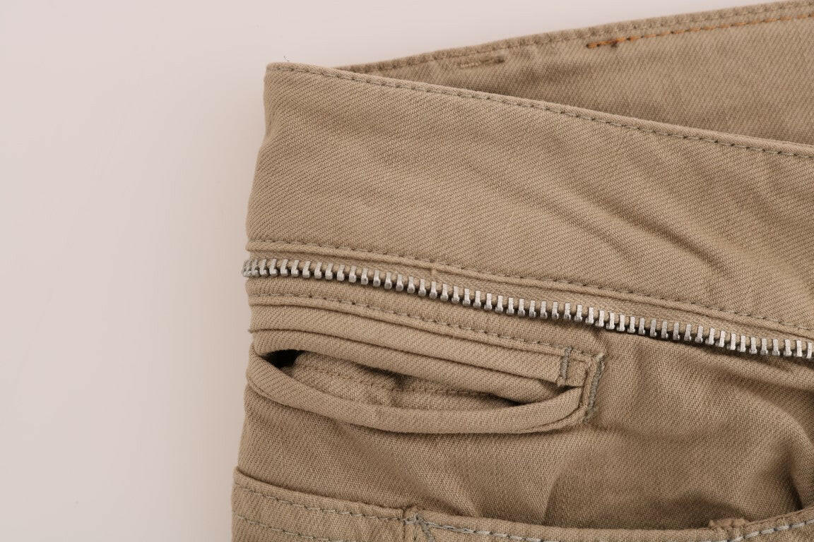 Costume National Beige Cotton Stretch Slim Fit Jeans -   -  Costume National.