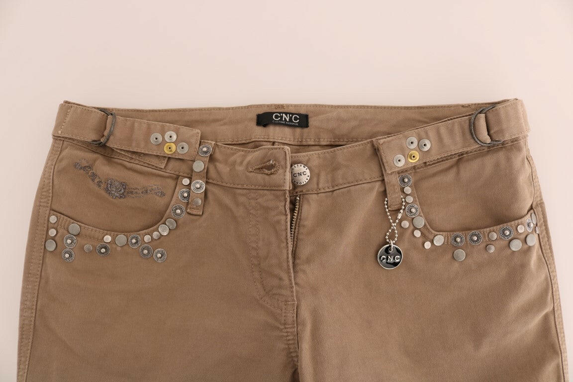 Costume National Beige Cotton Stretch Slim Fit Jeans -   -  Costume National.