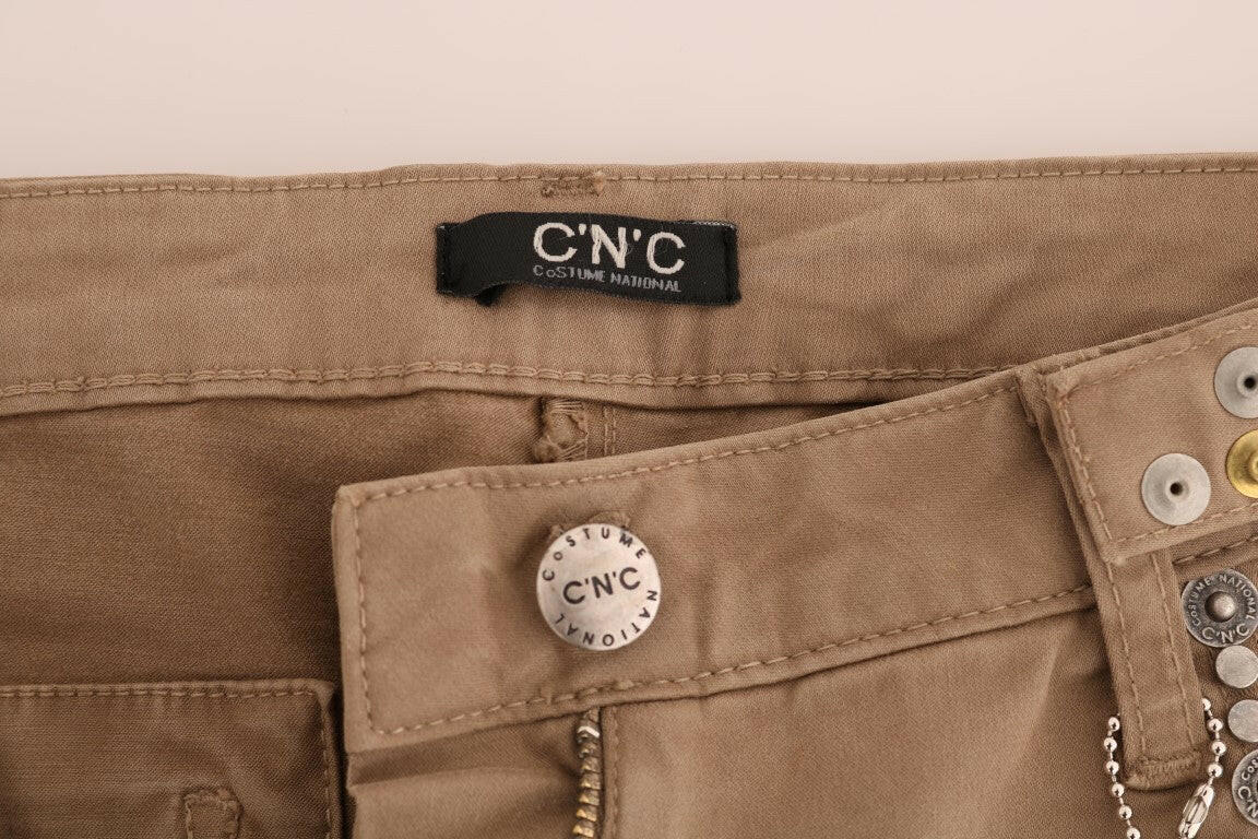 Costume National Beige Cotton Stretch Slim Fit Jeans -   -  Costume National.