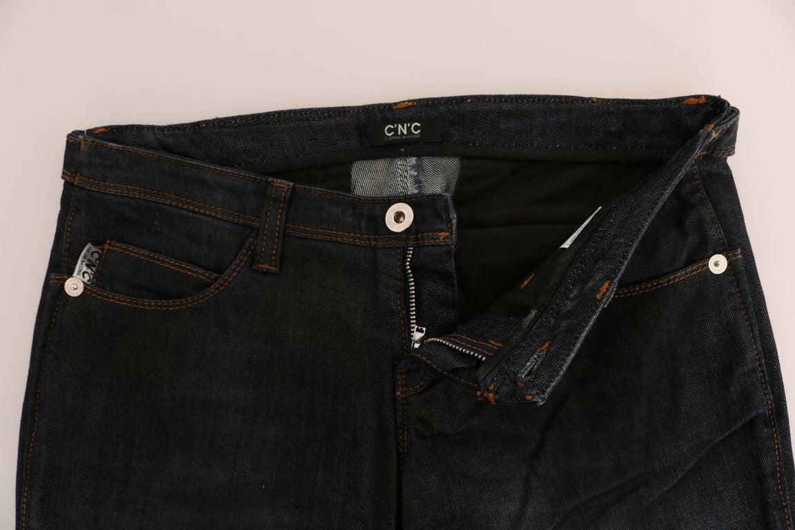 Costume National Dark Blue Cotton Slim Fit Jeans -   -  Costume National.