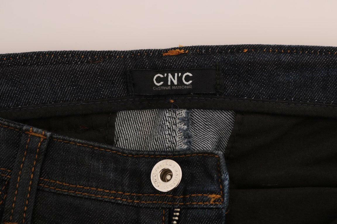 Costume National Dark Blue Cotton Slim Fit Jeans -   -  Costume National.