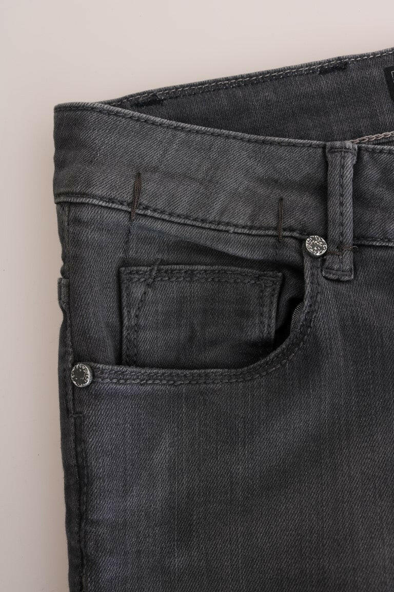 Acht Gray Cotton Slim Fit Denim Jeans -   -  Acht.