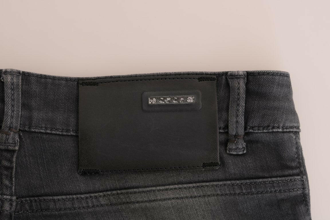 Acht Gray Cotton Slim Fit Denim Jeans -   -  Acht.