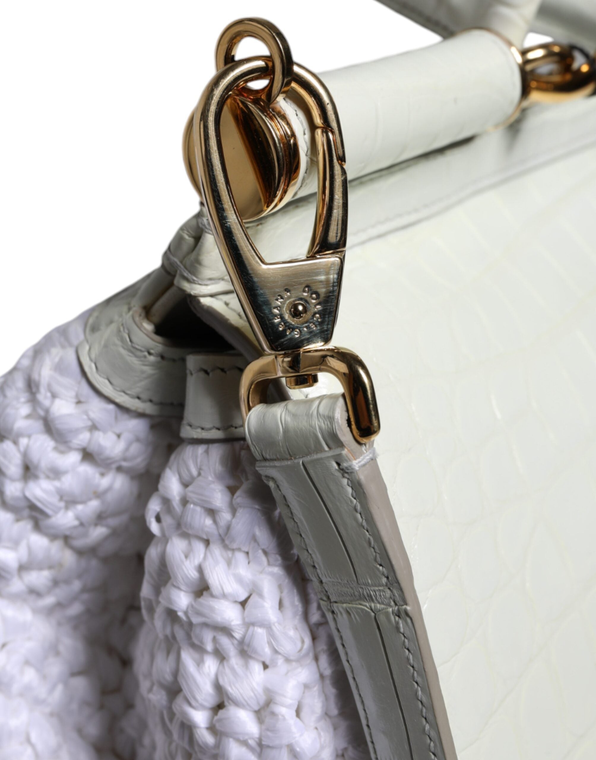 Dolce & Gabbana White Rafia Leather SICILY Crossbody Bag -  Luxury Cross Body Bag for Women -  Dolce & Gabbana.