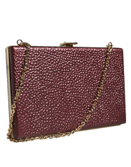 Dolce & Gabbana Maroon Leather Clutch Evening Crossbody Bag -  Luxury Clutch Bag for Women -  Dolce & Gabbana.