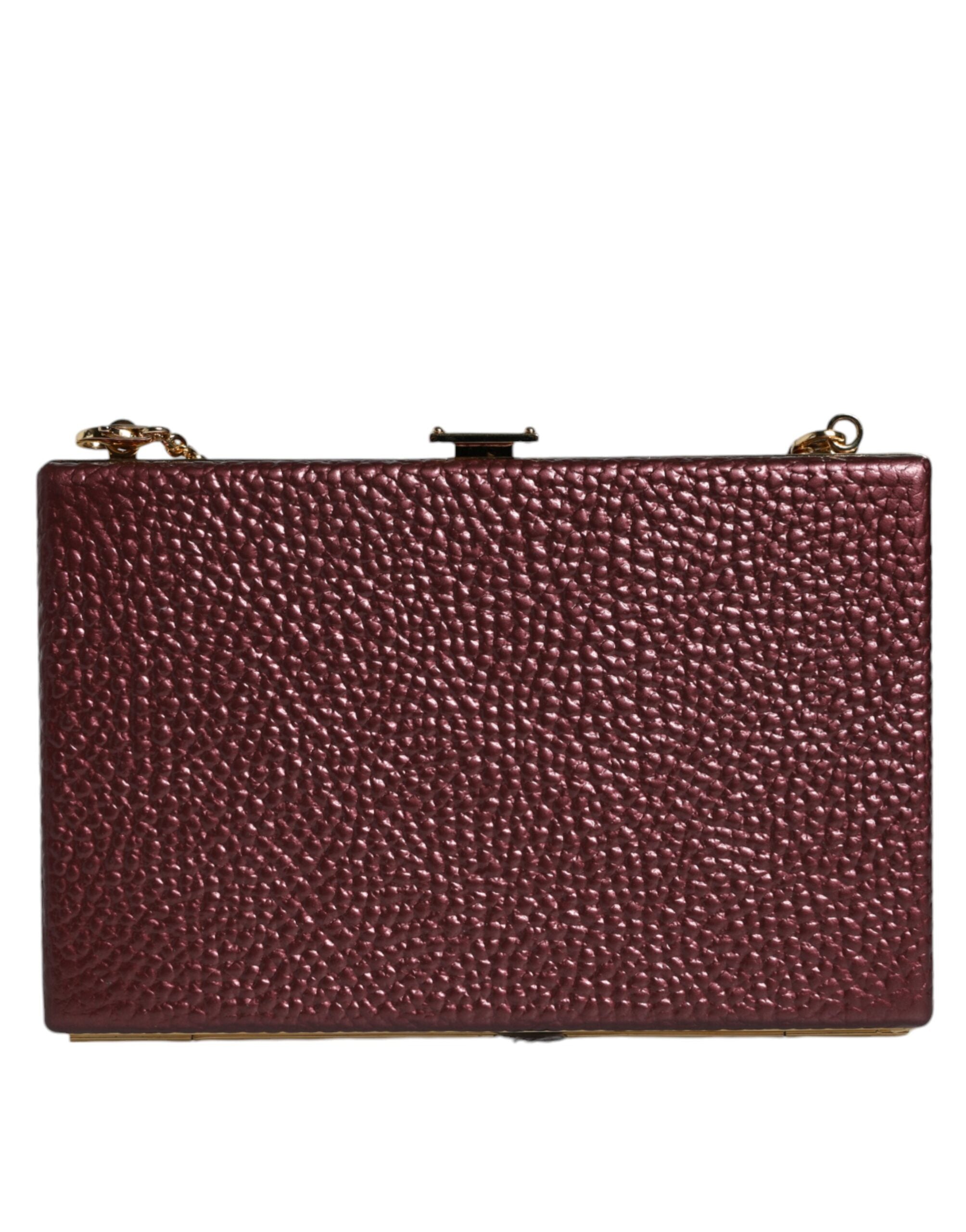 Dolce & Gabbana Maroon Leather Clutch Evening Crossbody Bag -  Luxury Clutch Bag for Women -  Dolce & Gabbana.
