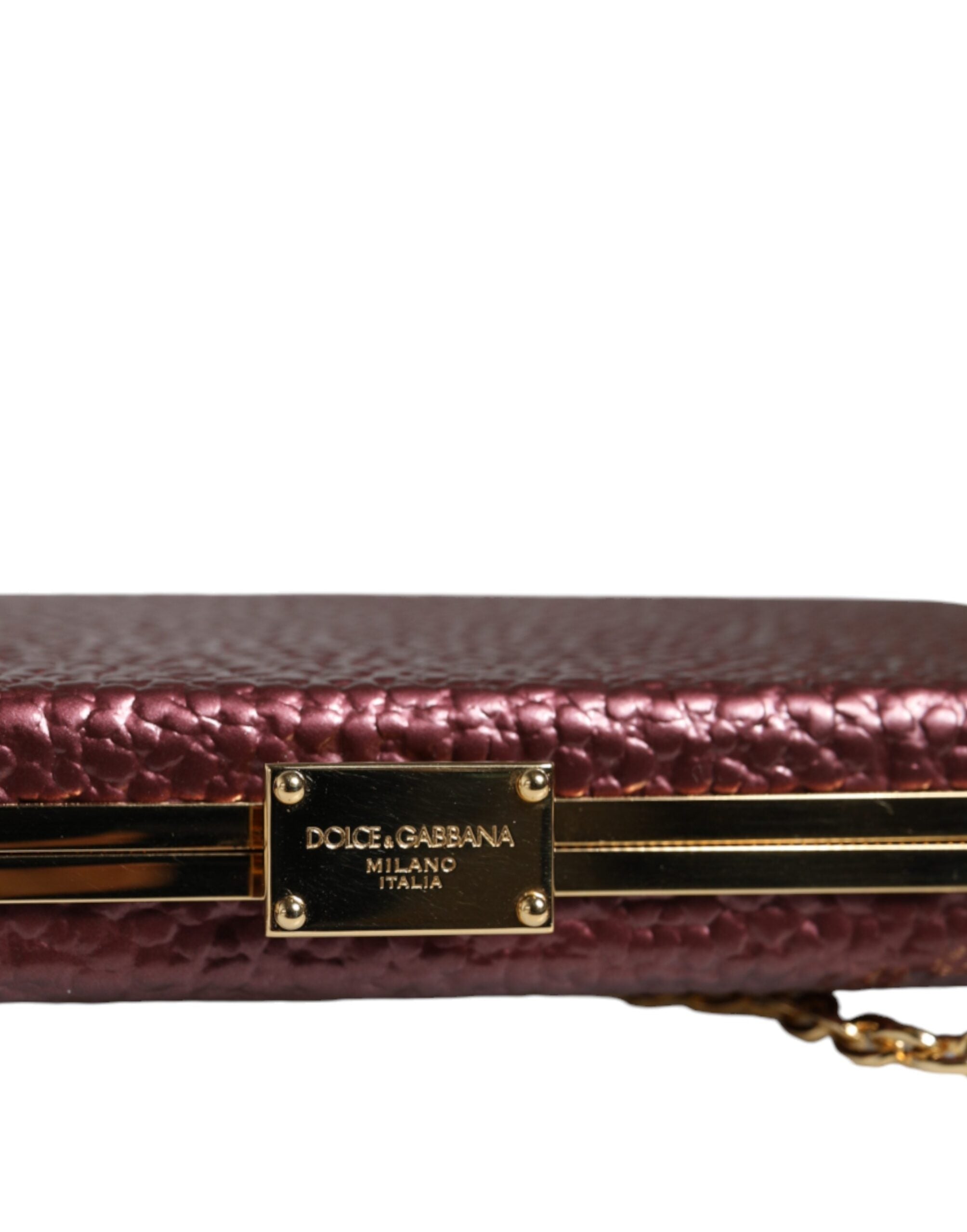 Dolce & Gabbana Maroon Leather Clutch Evening Crossbody Bag -  Luxury Clutch Bag for Women -  Dolce & Gabbana.