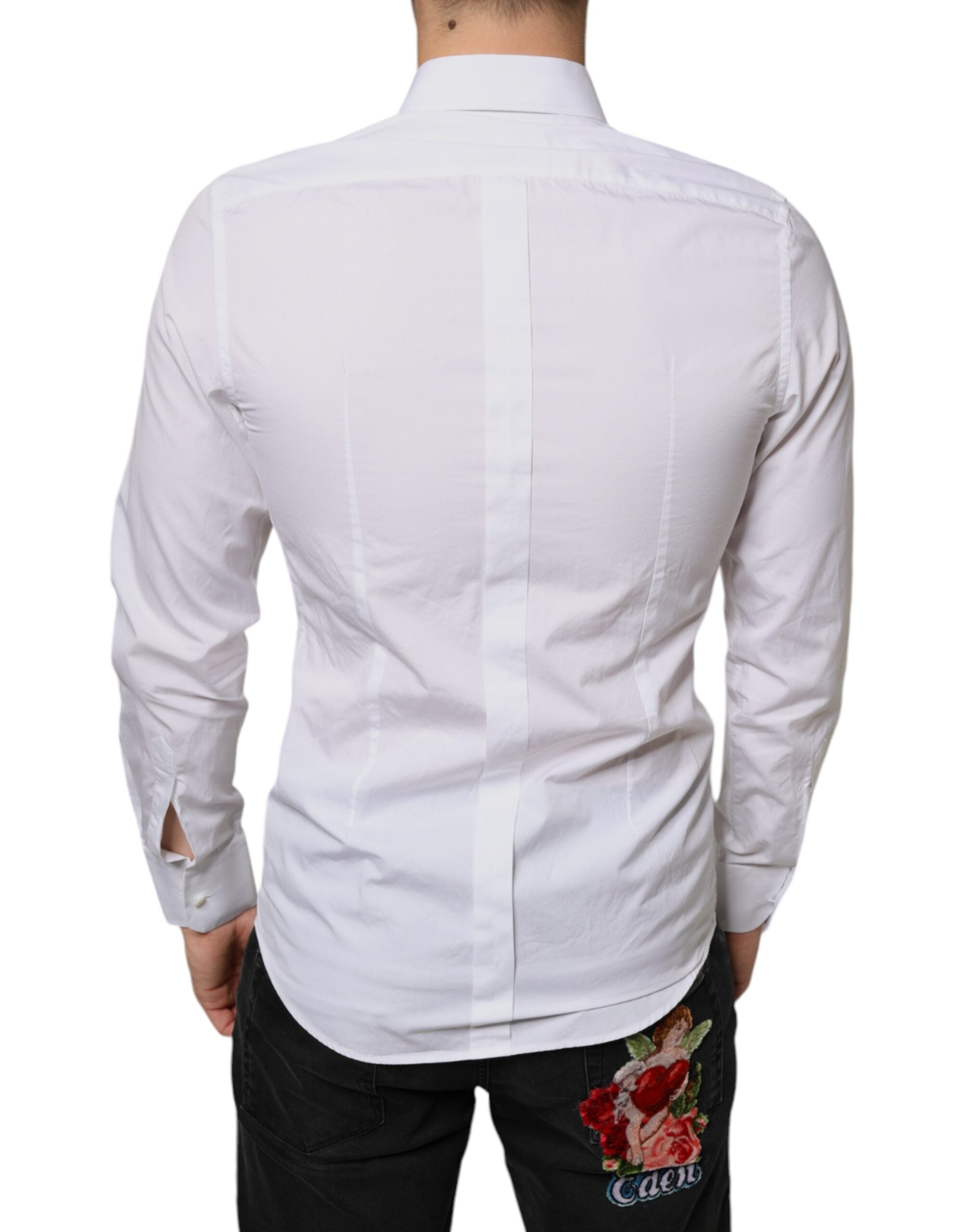 Dolce & Gabbana White Bib Cotton Poplin Formal Dress Shirt -   -  Dolce & Gabbana.