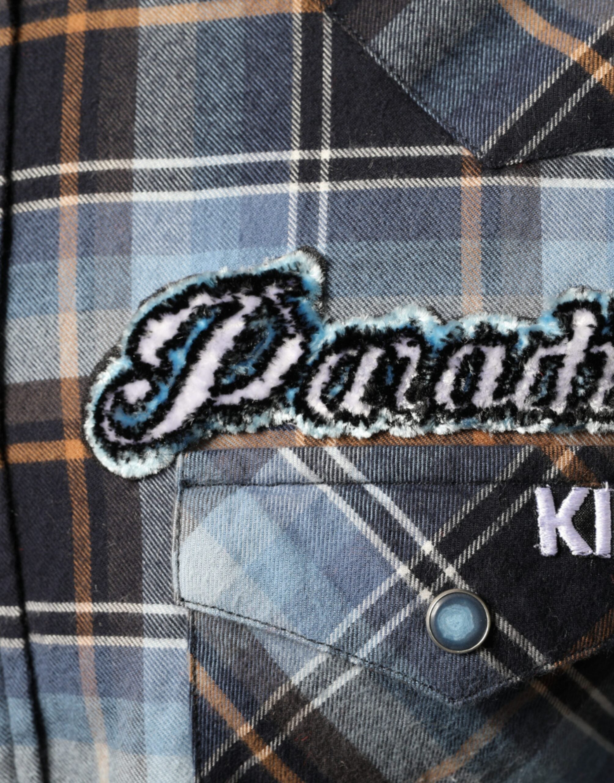 Dolce & Gabbana Multicolor Checkered Paradiso Patch Slim Fit Shirt -   -  Dolce & Gabbana.