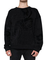 Dolce & Gabbana Black Printed Crew Neck Sweatshirt Sweater -   -  Dolce & Gabbana.